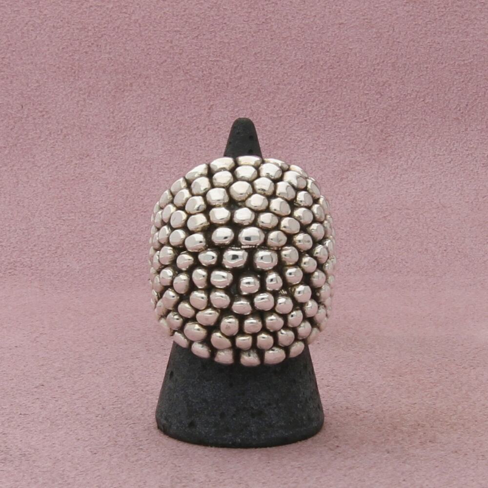 sterling silver electroform beaded dome statement ring size 7